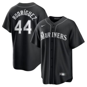 6863db8fa682d_1 Youth Seattle Mariners #44 Julio Rodriguez Nike Black Lights Out Replica Player Jersey