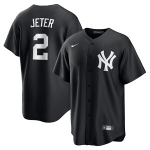 6863dba7a7945_1 Youth New York Yankees #2 Derek Jeter Nike Black Lights Out Replica Player Jersey