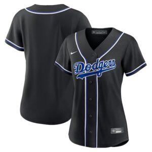 6863dbaecd590_1 Women's Los Angeles Dodgers Nike Black Lights Out Replica Jersey
