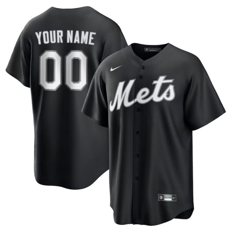 6863dbb3f123d_1 Youth New York Mets Nike Custom Black Lights Out Replica Jersey