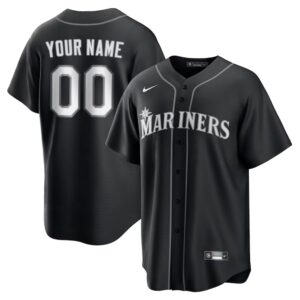 6863dbb912525_1 Youth Seattle Mariners Nike Custom Black Lights Out Replica Jersey