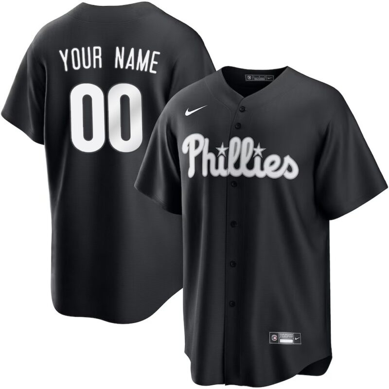 6863dbbe684c4_1 Youth Philadelphia Phillies Nike Custom Black Lights Out Replica Jersey