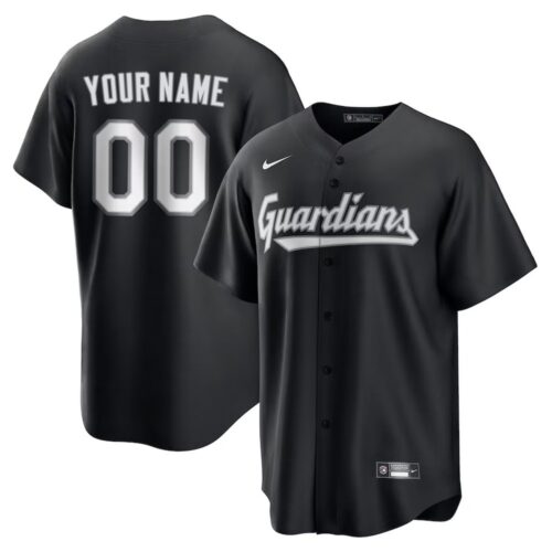 6863dbce5ca3a_1 Youth Cleveland Guardians Nike Custom Black Lights Out Replica Jersey