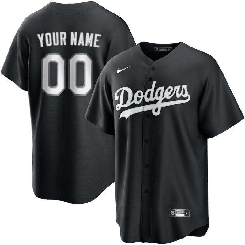 6863dbe674a35_1 Youth Los Angeles Dodgers Nike Custom Black Lights Out Replica Jersey