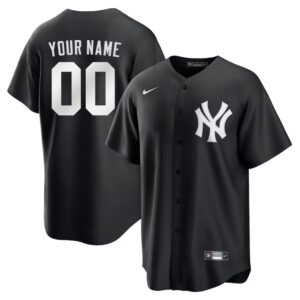 6863dbec4bae0_1 Men's New York Yankees Nike Custom Black Lights Out Replica Jersey
