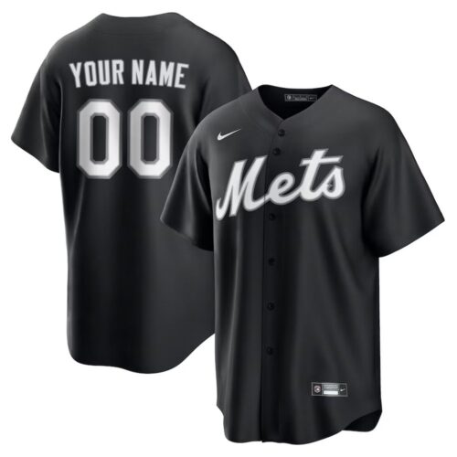 6863dbf8ee7f3_1 Men's New York Mets Nike Custom Black Lights Out Replica Jersey
