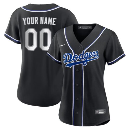 6863dc04561a3_1 Women's Los Angeles Dodgers Nike Custom Black Lights Out Replica Jersey