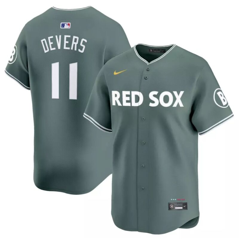 6863dc1fa3f6c_1 Men's Boston Red Sox #11 Rafael Devers Nike Green 2025 City Connect Limited Player Jersey
