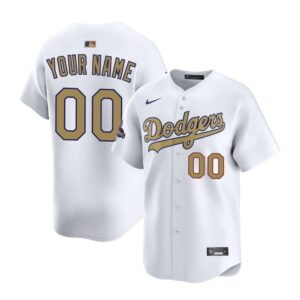 6863dcb72200b_1 Men's Los Angeles Dodgers Custom Home 2025 Gold Collection Limited Jersey