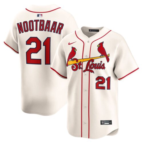 6863dcda495a2_1 Men's St. Louis Cardinals #21 Lars Nootbaar Cream Home Limited Jersey