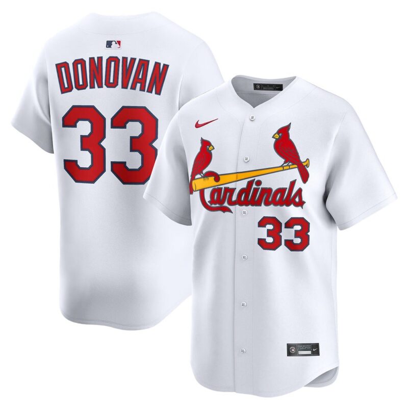 6863dce570384_1 Men's St. Louis Cardinals #33 Brendan Donovan White Home Limited Jersey