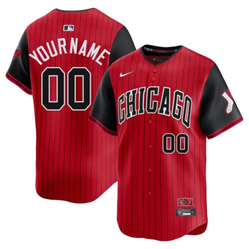 6863dd5da5ab6_1 Youth Chicago White Sox Custom Nike Red/Black 2025 City Connect Limited Player Jersey