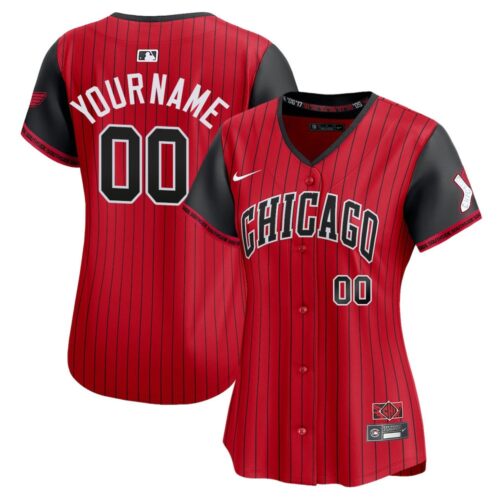 6863dd8544b50_1 Women's Chicago White Sox Custom Nike Red/Black 2025 City Connect Limited Player Jersey