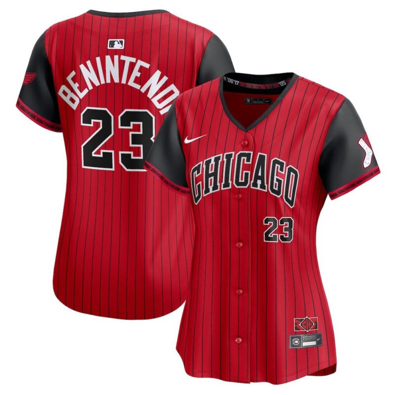 6863dd8f5938c_1 Women's Chicago White Sox #23 Andrew Benintendi Nike Red/Black 2025 City Connect Limited Player Jersey