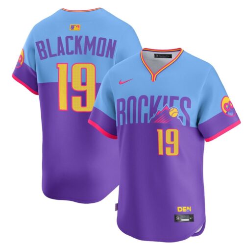 6863de61b595e_1 Men's Colorado Rockies #19 Charlie Blackmon Nike Purple/Light Blue 2025 City Connect Elite Player Jersey
