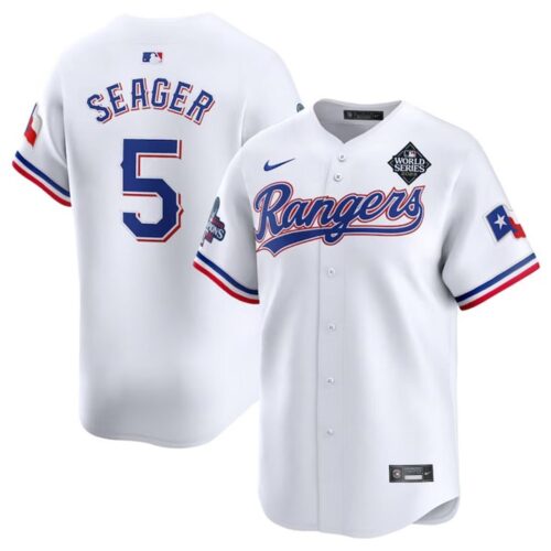 6863df5b0daef_1 Men's Texas Rangers #5 Corey Seager White 2023 World Series Patch And Champions Patch Stitched Baseball Jersey