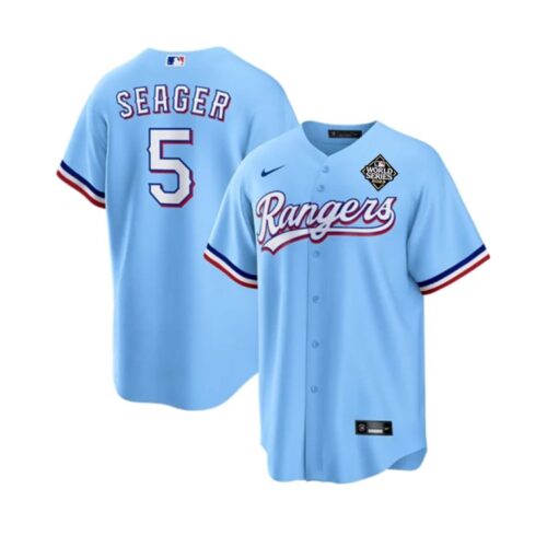 6863df806448b_1 Men's Texas Rangers #5 Corey Seager Blue 2023 World Series Stitched Baseball Jersey