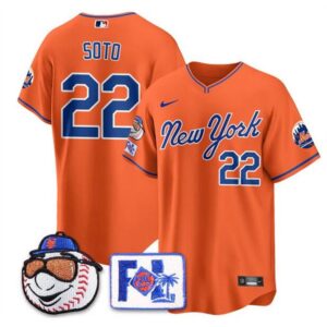 6863dfad5079d_1 Men's New York Mets #22 Juan Soto Orange 2025 Spring Training Stitched Baseball Jersey