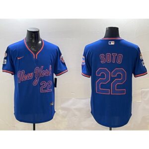 6863dfc474e58_1 Men's New York Mets #22 Juan Soto Royal 2025 Spring Training Stitched Baseball Jersey