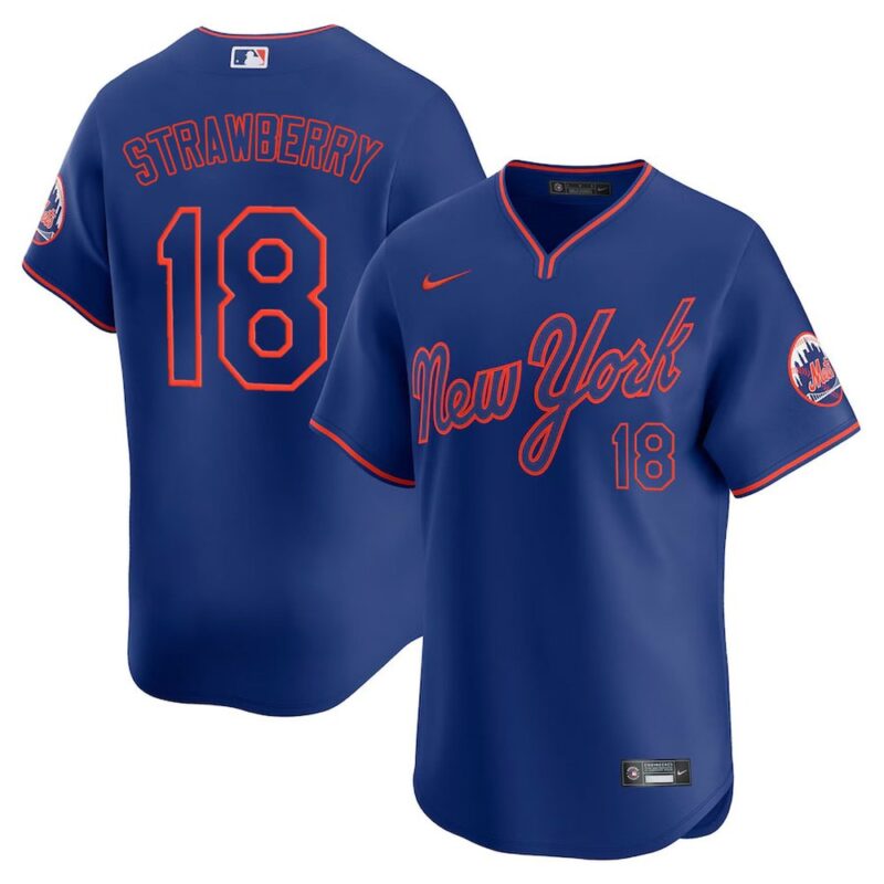 6863dfd3b6e47_1 Men's New York Mets #18 Darryl Strawberry Royal Alternate 2025 Limited Stitched Jersey