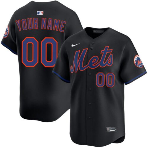 6863dfe24c87b_1 Men's New York Mets Custom Black Alternate 2025 Limited Stitched Jersey
