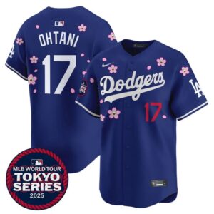 6863e0430856a_1 Men's Los Angeles Dodgers #17 Shohei Ohtani Royal Tokyo 2025 Cool Base Stitched Baseball Jersey