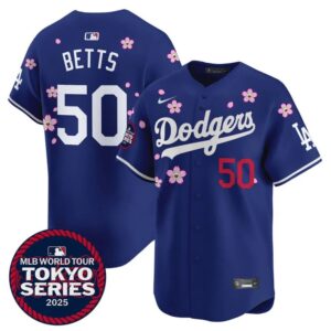 6863e046ea3d0_1 Men's Los Angeles Dodgers #50 Mookie Betts Royal Tokyo 2025 Cool Base Stitched Baseball Jersey