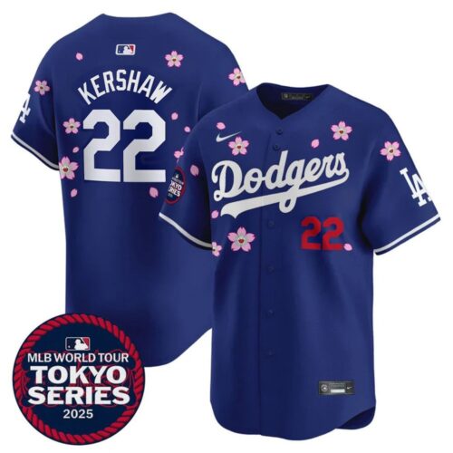 6863e06d2a39d_1 Youth Los Angeles Dodgers #22 Clayton Kershaw Bellinger Royal Tokyo 2025 Cool Base Stitched Baseball Jersey
