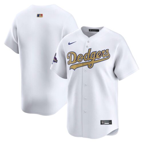 6863e09998981_1 Youth Los Angeles Dodgers White 2025 Gold Collection Limited Jersey
