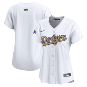 6863e0c1de646_1 Women's Los Angeles Dodgers White 2025 Gold Collection Limited Jersey