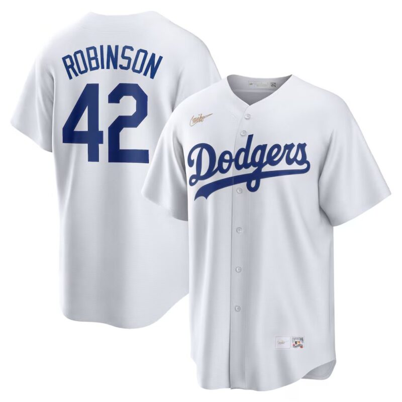 6863e0e75c1c4_1 Men's Brooklyn Dodgers #42 Jackie Robinson Nike White Home Cooperstown Collection Player Jersey