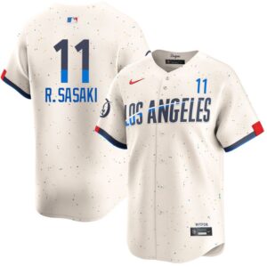 6863e0ee8d960_1 Men's Los Angeles Dodgers #11 Roki Sasaki Cream 2024 City Connect Limited Player Jersey