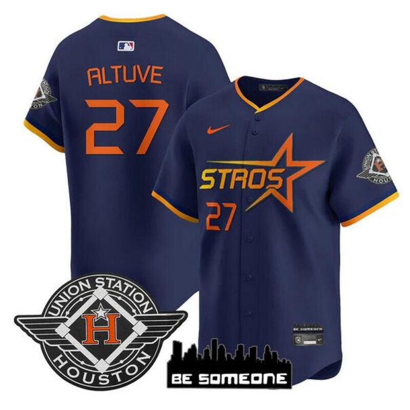 6863e107cd2c9_1 Youth Houston Astros #27 Jose Altuve Navy 2025 City Connect Limited Stitched Baseball Jersey