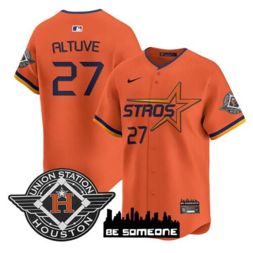 6863e10ad5b9f_1 Youth Houston Astros #27 Jose Altuve Orange 2025 City Connect Limited Stitched Baseball Jersey