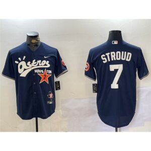 6863e1290a501_1 Youth Houston Astros #7 C.J. Stroud Navy Cactus Jack Style Vapor Premier Limited Stitched Baseball Jersey