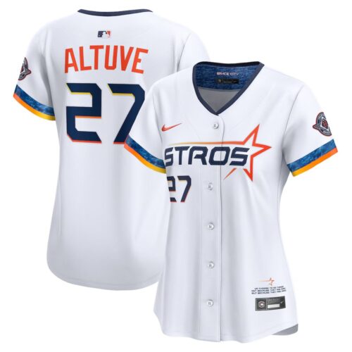 6863e12c27751_1 Women's Houston Astros #27 Jose Altuve White 2025 City Connect Limited Player Jersey