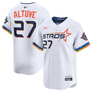 6863e14e0d819_1 Youth Houston Astros #27 Jose Altuve White 2025 City Connect Limited Stitched Baseball Jersey