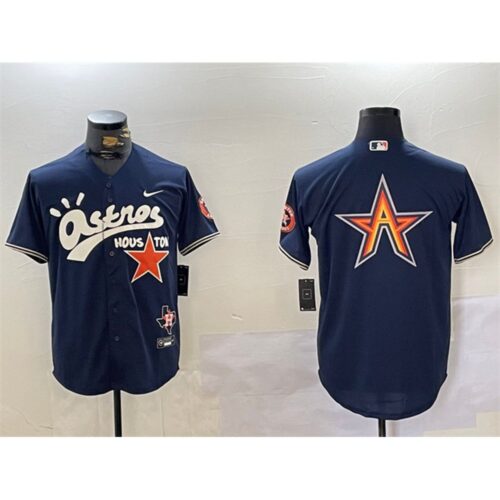 6863e156e6876_1 Men's Houston Astros Navy Team Big Logo Cactus Jack Style Vapor Premier Limited Stitched Baseball Jersey