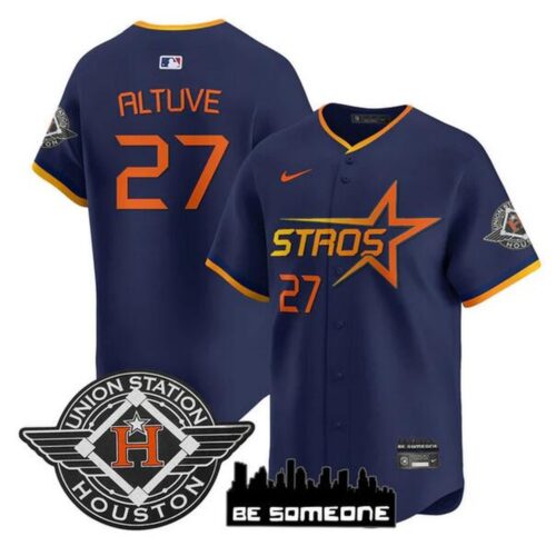 6863e1cf9e9fb_1 Men's Houston Astros #27 Jose Altuve Navy 2025 City Connect Limited Stitched Baseball Jersey