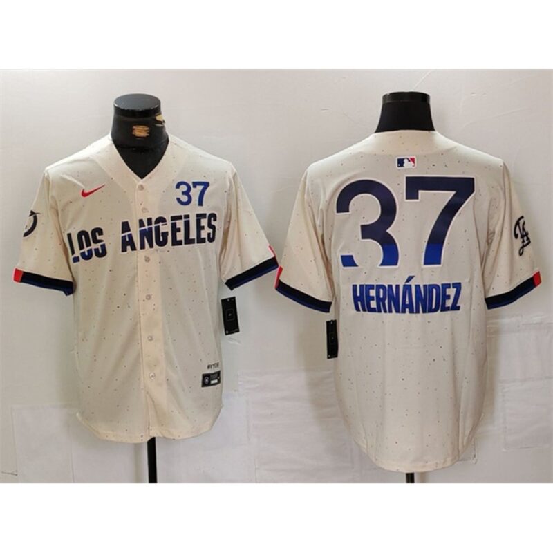 6863e1fa275cc_1 Men's Los Angeles Dodgers #37 Teoscar Hernandez Cream 2024 City Connect Limited Stitched Baseball Jersey