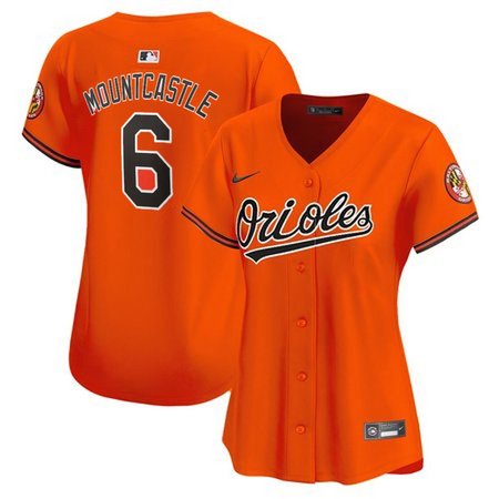 6863e232400f0_1 Women's Baltimore Orioles #6 Ryan Mountcastle Orange Cool Base Stitched Baseball Jersey