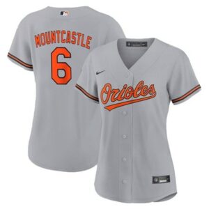 6863e23753741_1 Women's Baltimore Orioles #6 Ryan Mountcastle Grey Cool Base Stitched Baseball Jersey