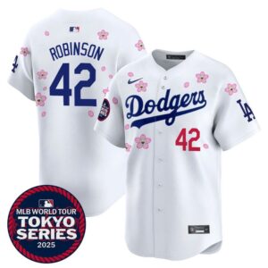 6863e2563f2f9_1 Youth Los Angeles Dodgers #42 Jackie Robinson White Tokyo 2025 Cool Base Stitched Baseball Jersey