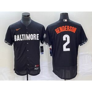 6863e27c596a0_1 Youth Baltimore Orioles #2 Gunnar Henderson Black 2023 City Connect Flex Base Stitched Baseball Jersey