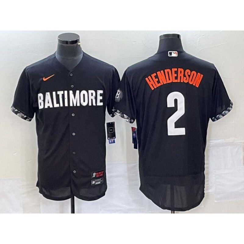 6863e27c596a0_1 Youth Baltimore Orioles #2 Gunnar Henderson Black 2023 City Connect Flex Base Stitched Baseball Jersey