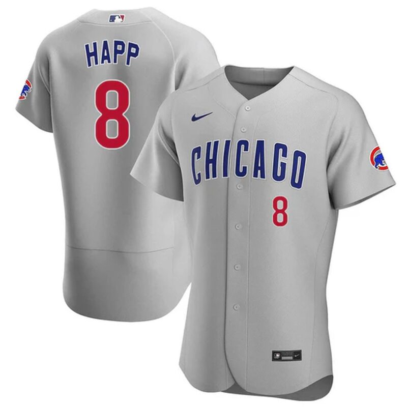6863e2c900080_1 Youth Chicago Cubs #8 Ian Happ Grey Cool Base Stitched Baseball Jersey