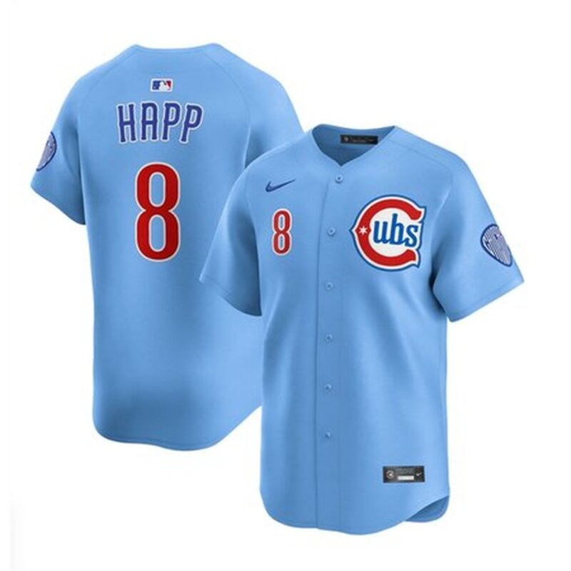 6863e2cd94c4b_1 Youth Chicago Cubs #8 Ian Happ Blue 2024/25 2nd Alternate Limited Stitched Baseball Jersey
