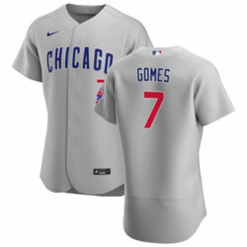 6863e2e361f9e_1 Youth Chicago Cubs #7 Yan Gomes Grey Flex Base Stitched Jersey