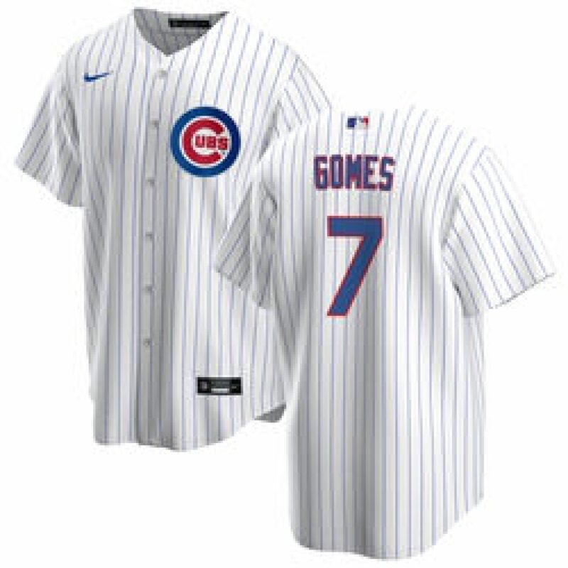 6863e2e603946_1 Youth Chicago Cubs #7 Yan Gomes White Cool Base Stitched Baseball Jersey