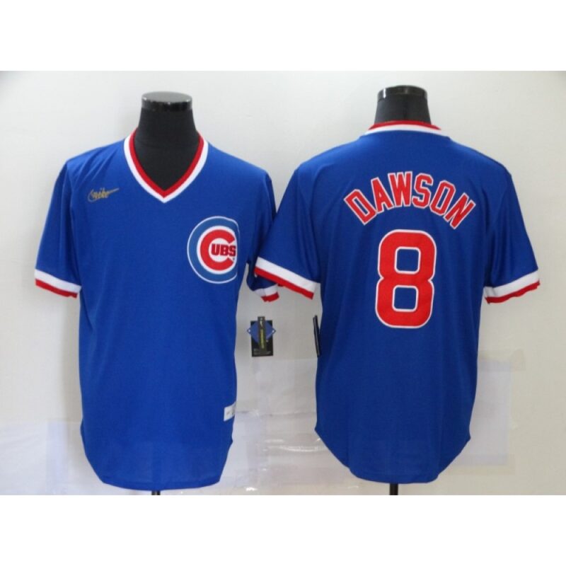 6863e2ebd2120_1 Youth Chicago Cubs #8 Andre Dawson Blue Throwback Cool Base Stitched Jersey